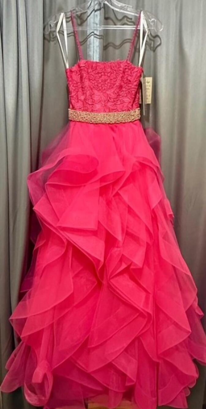 NEW JOVANI women's enchanting ruffled ball gown in hot pink